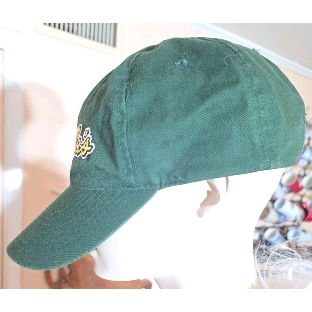 Vintage Cabela's Mens Hat Green Embroidered Yellow Logo Adjustable 90s Strapback - Picture 8 of 8